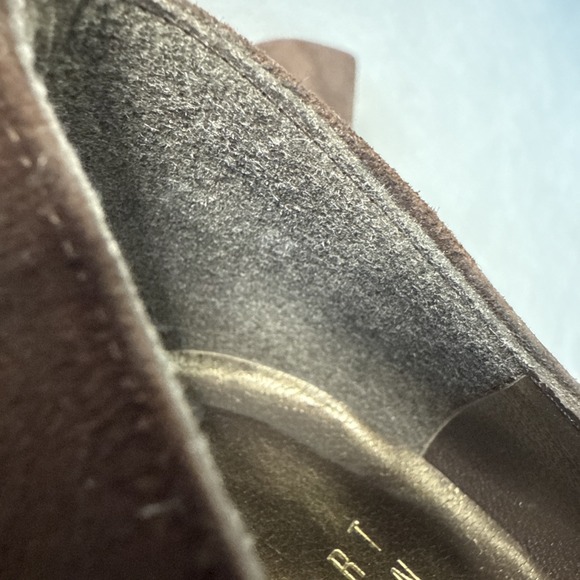 Stuart Weitzman Booties Womens 7N Brown Suede Tapered Heel Almond Toe - Picture 10 of 16